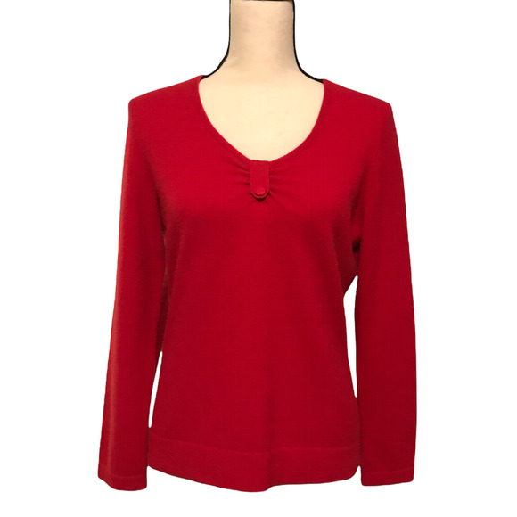 Jones New York Red 100% Cashmere Sweater, Size Small - Picture 1 of 6